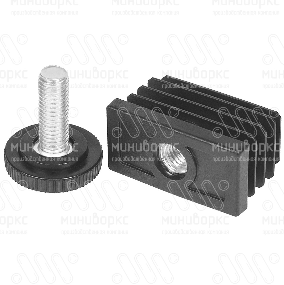 Комплекты прямоугольных заглушек с опорами 50x25 – 25-50M8.D32x40 | картинка 7